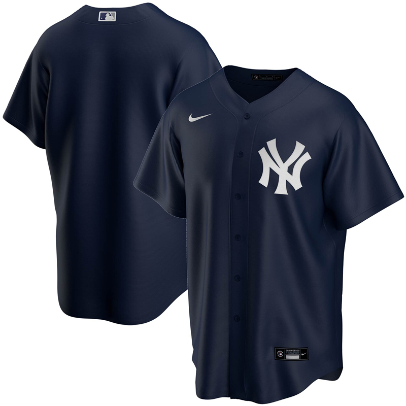 2020 MLB Men New York Yankees Nike Navy Alternate 2020 Replica Team Jersey 1->women mlb jersey->Women Jersey